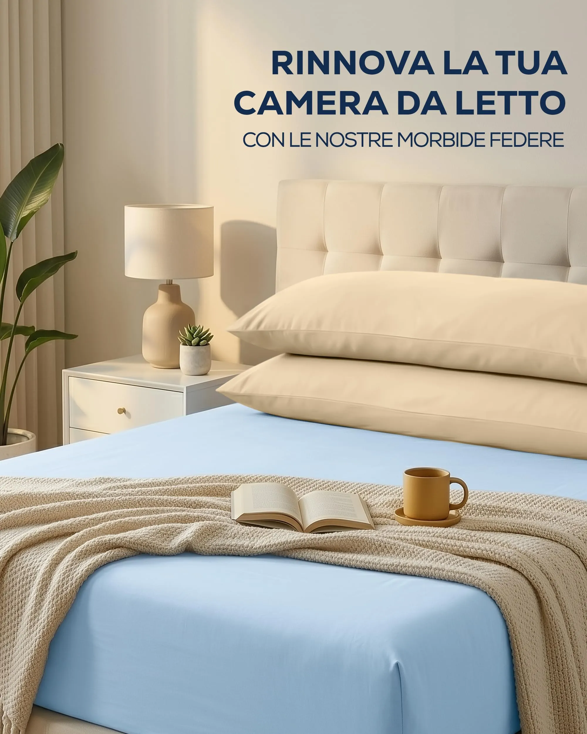 Utopia Bedding - Set di 2 federe cuscino da corpo - 40 x 145 cm - Beige - immagine 2