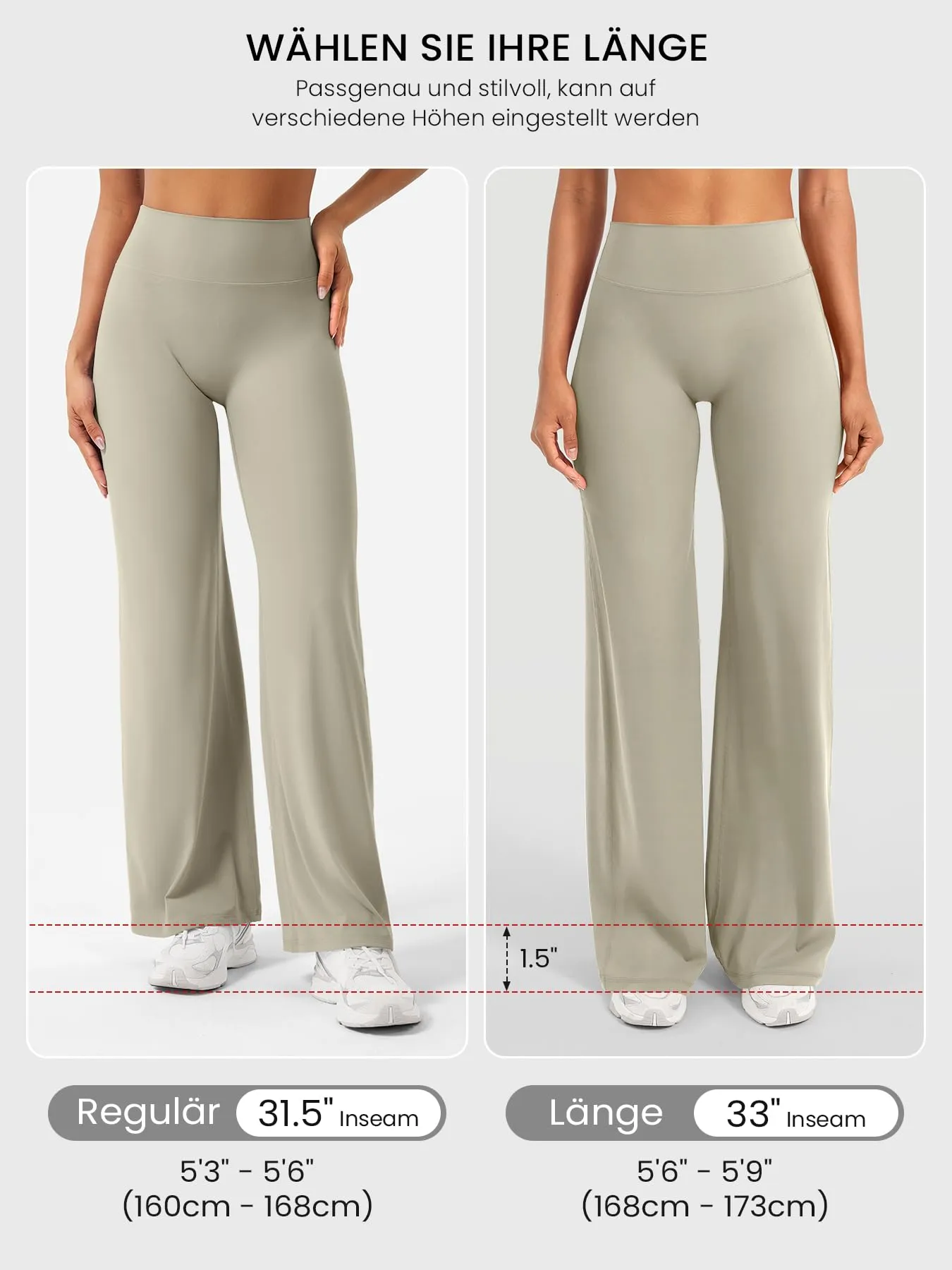 ZAAYO Leggings dritti da donna, senza cuciture, svasati, per yoga, palestra - immagine 5