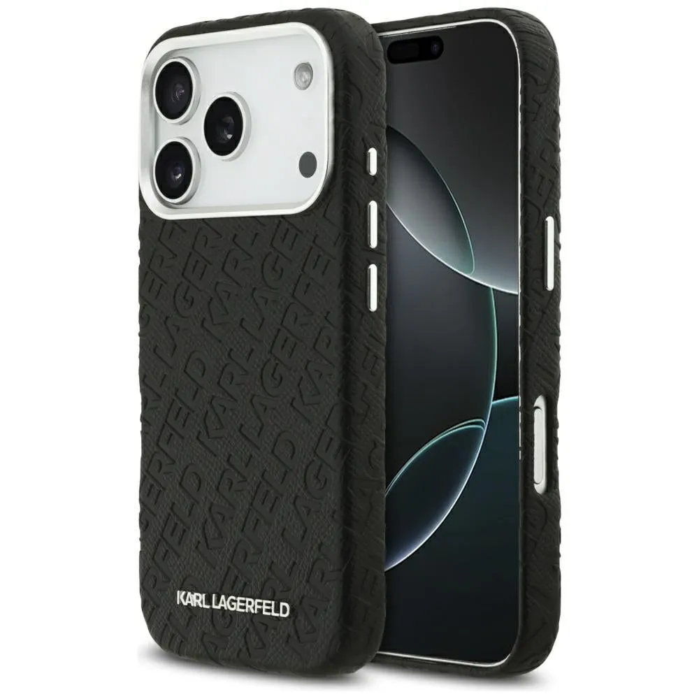 Custodia MagSafe per Apple iPhone 17 Pro, Karl Lagerfeld, FW Stamped Karl, Nera - immagine 1