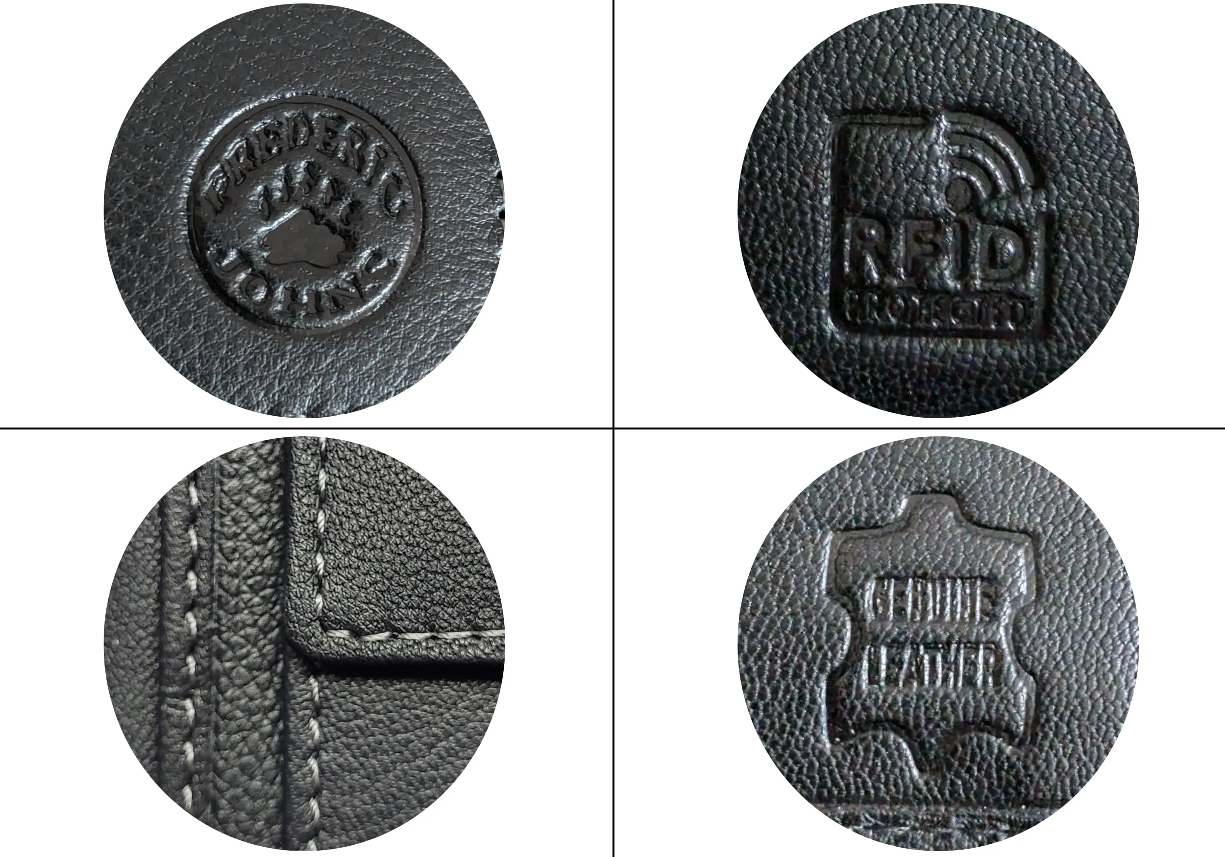 Frédéric Johns Portafoglio Uomo Vera Pelle Stile Vintage con Protezione RFID - Portafoglio Elegante e Resistente (Nero) - immagine 6