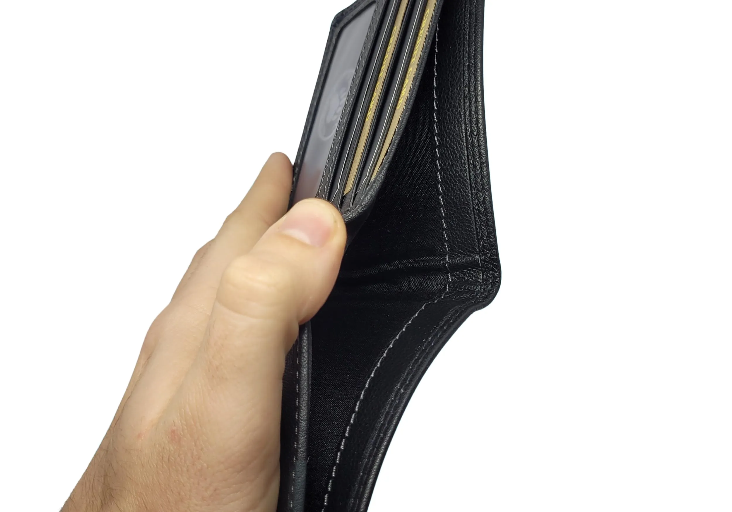 Frédéric Johns Portafoglio Uomo Vera Pelle Stile Vintage con Protezione RFID - Portafoglio Elegante e Resistente (Nero) - immagine 7