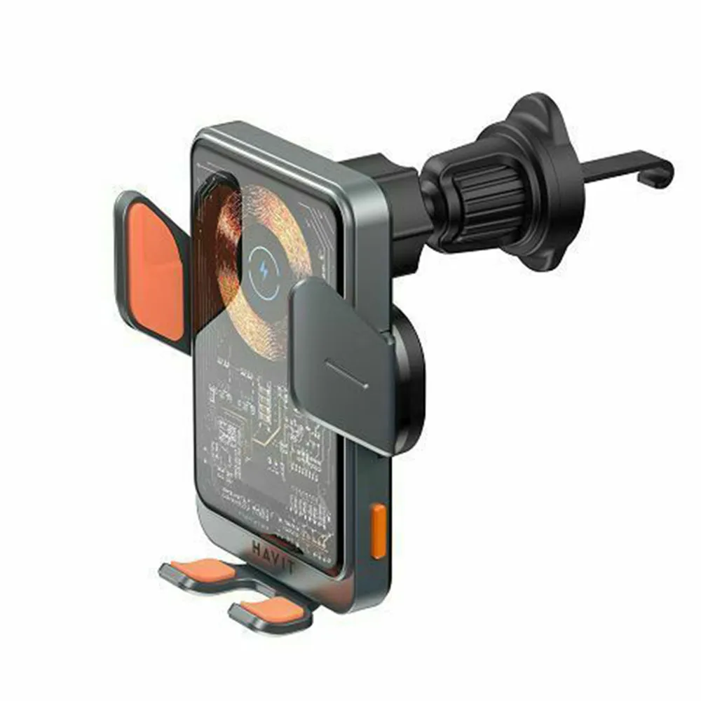 Caricabatterie Auto Wireless HAVIT W3033, 15W, 1.67A, Nero Argento - immagine 1