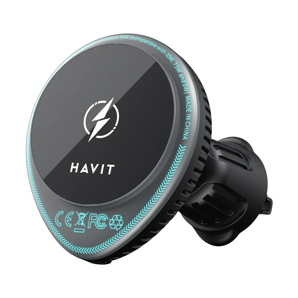 Caricabatterie Auto Wireless HAVIT W3036, 15W, 1.67A, Nero - immagine 1