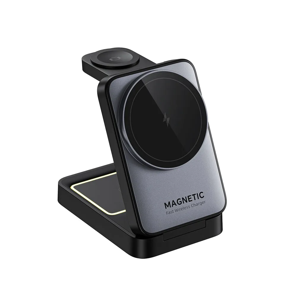 Caricabatterie Wireless HAVIT W3103 3in1, 15W, 1.67A, Nero Grigio - immagine 1