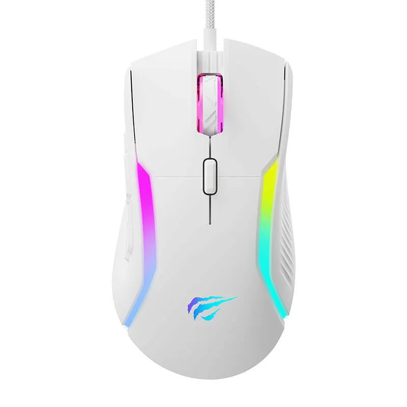 Mouse Gaming Cablato USB HAVIT MS1033, RGB, 800DPI - 8000DPI, Bianco - immagine 1