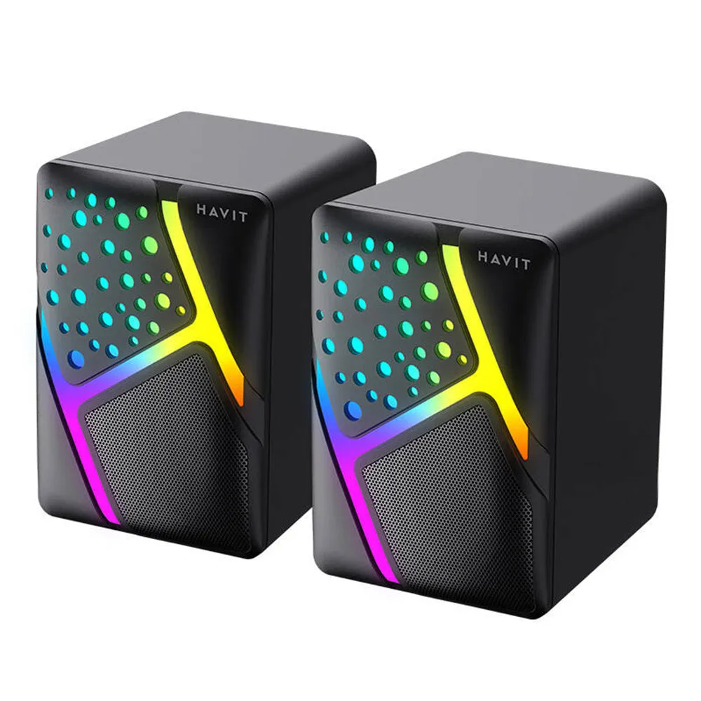 Cassee Gaming HAVIT SK763, 2 x 3W, RGB, USB-A, Nere - immagine 1