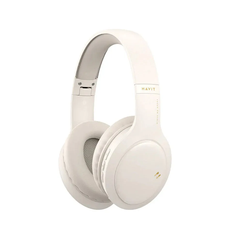 Handsfree Bluetooth HAVIT H633BT, Multipoint, A2DP, Beige - immagine 1