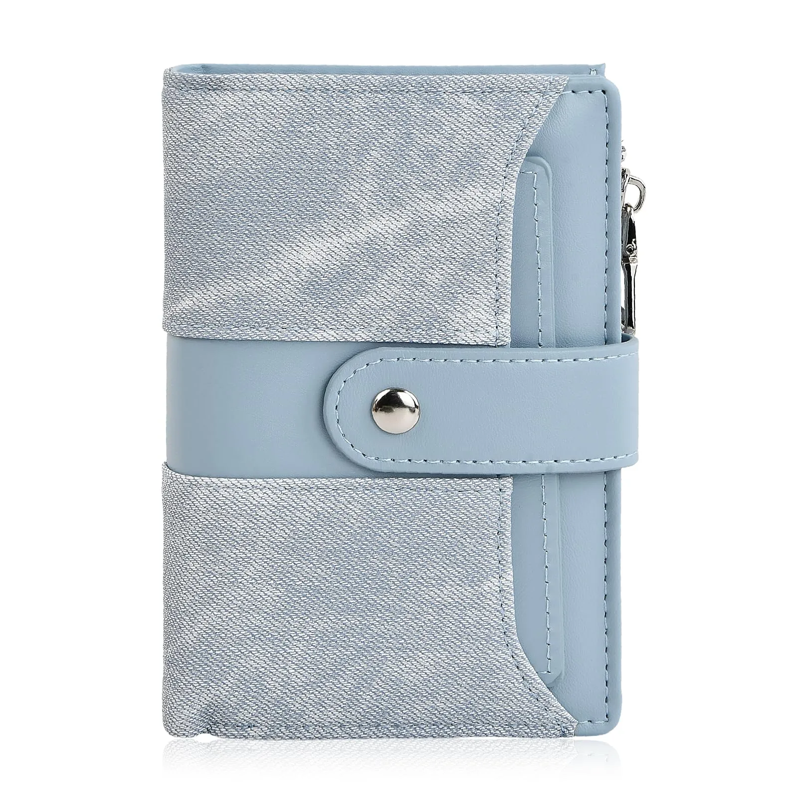 Rieoany Portafoglio Donna in Pelle PU, 22 Slot per Carte, Azzurro - immagine 2
