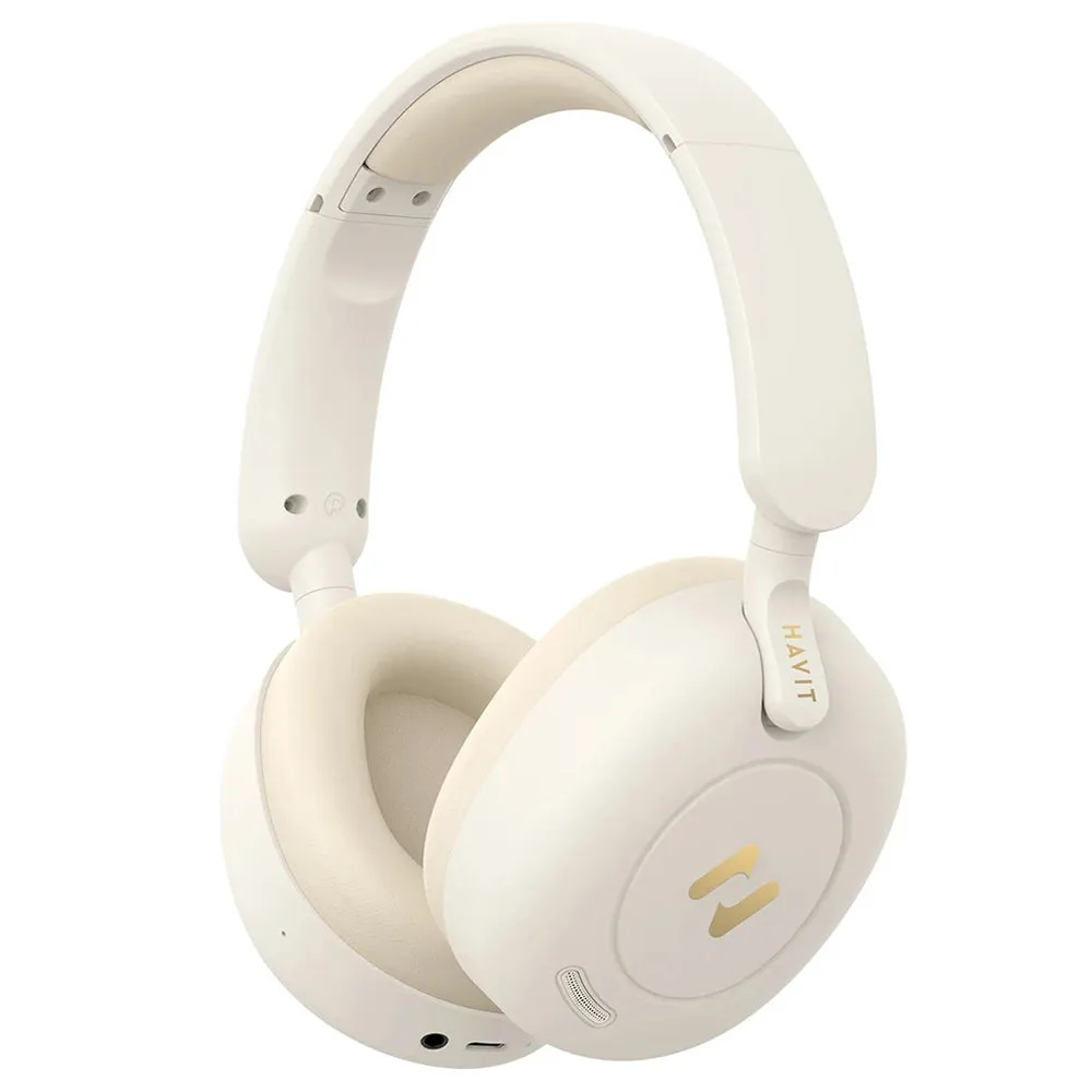 Handsfree Bluetooth HAVIT H655BT Pro, Multipoint, A2DP, ANC, Beige - immagine 1