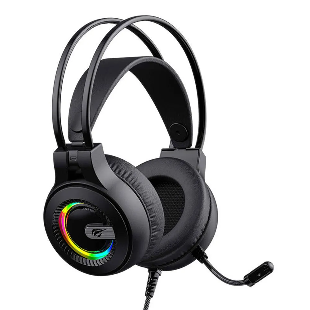 Cuffie Gaming 3.5mm HAVIT H2040d, RGB, 2.1m, Nere - immagine 1