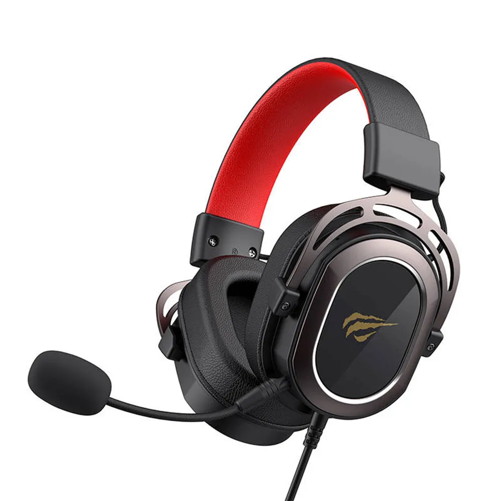 Cuffie Gaming 3.5mm HAVIT H2008d, 2m, Nere Rosse - immagine 1