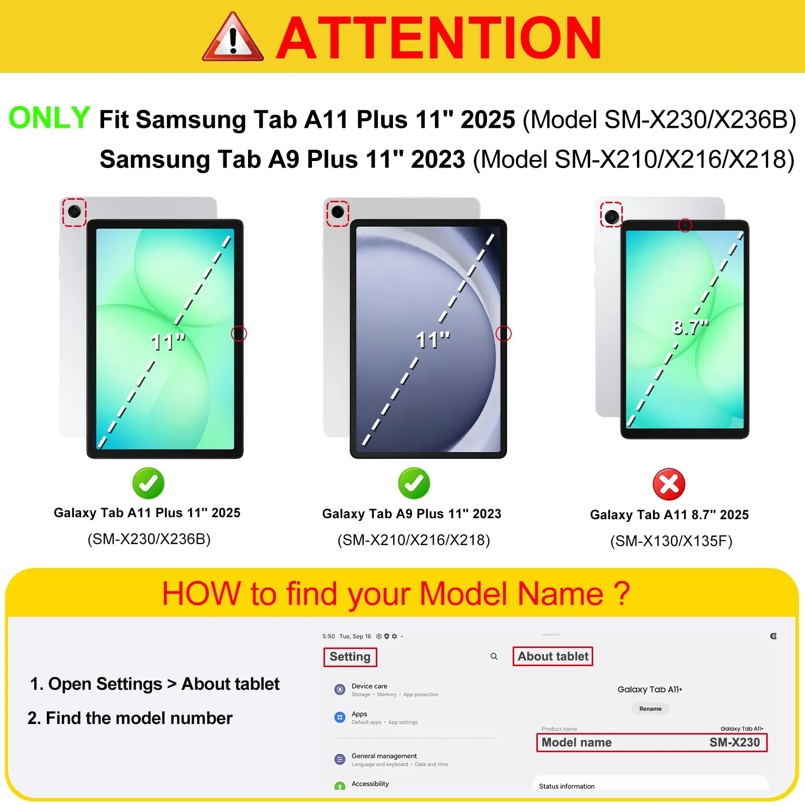 FINTIE Cover + Pellicola per Samsung Galaxy Tab A11+ / A9+ 11" (2025/2023) - immagine 2