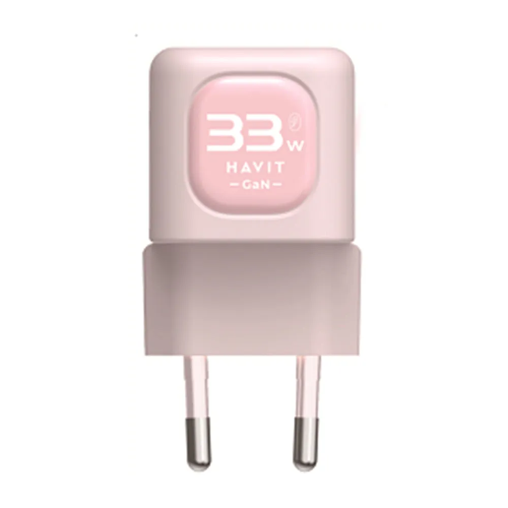 Caricabatterie Rete HAVIT UC230, 33W, 3A, 1 x USB-A - 1 x USB-C, Rosa - immagine 1