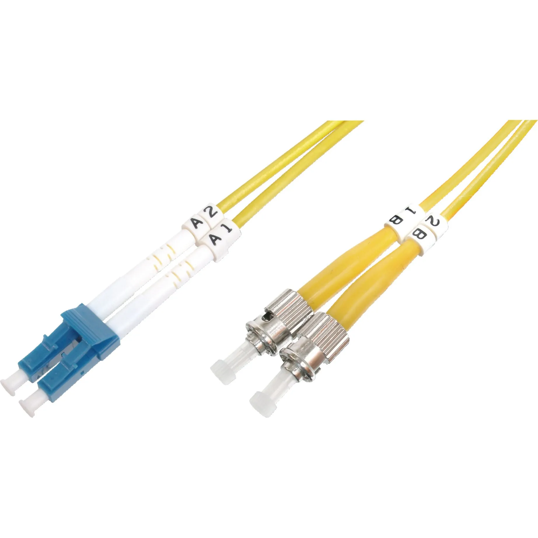 Cavo patch LWL, duplex, connettore LC > ST, monomodale OS2 - immagine 1