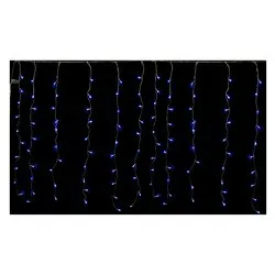 Tenda luminosa Natale Trasparente 240 luci - LED Bianco freddo (4 + 5 mt) Giuntabile Giochi di luce IP44 D3741 - immagine 1