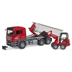 Camion Tgs con Container e Ruspa Schaeffer scala 1:16 MAN 03767 - immagine 1