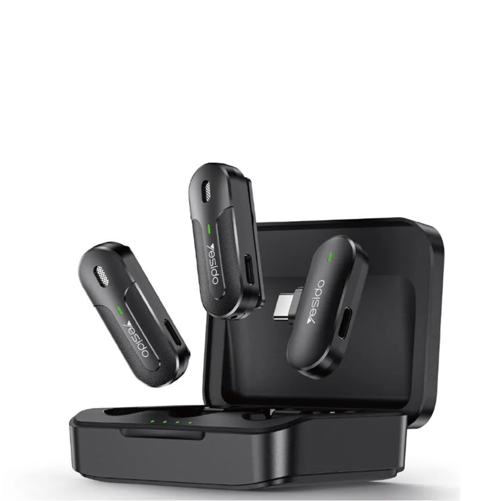 Lavalier Yesido KR17, USB-C, Set 2 pezzi, Nero - immagine 1