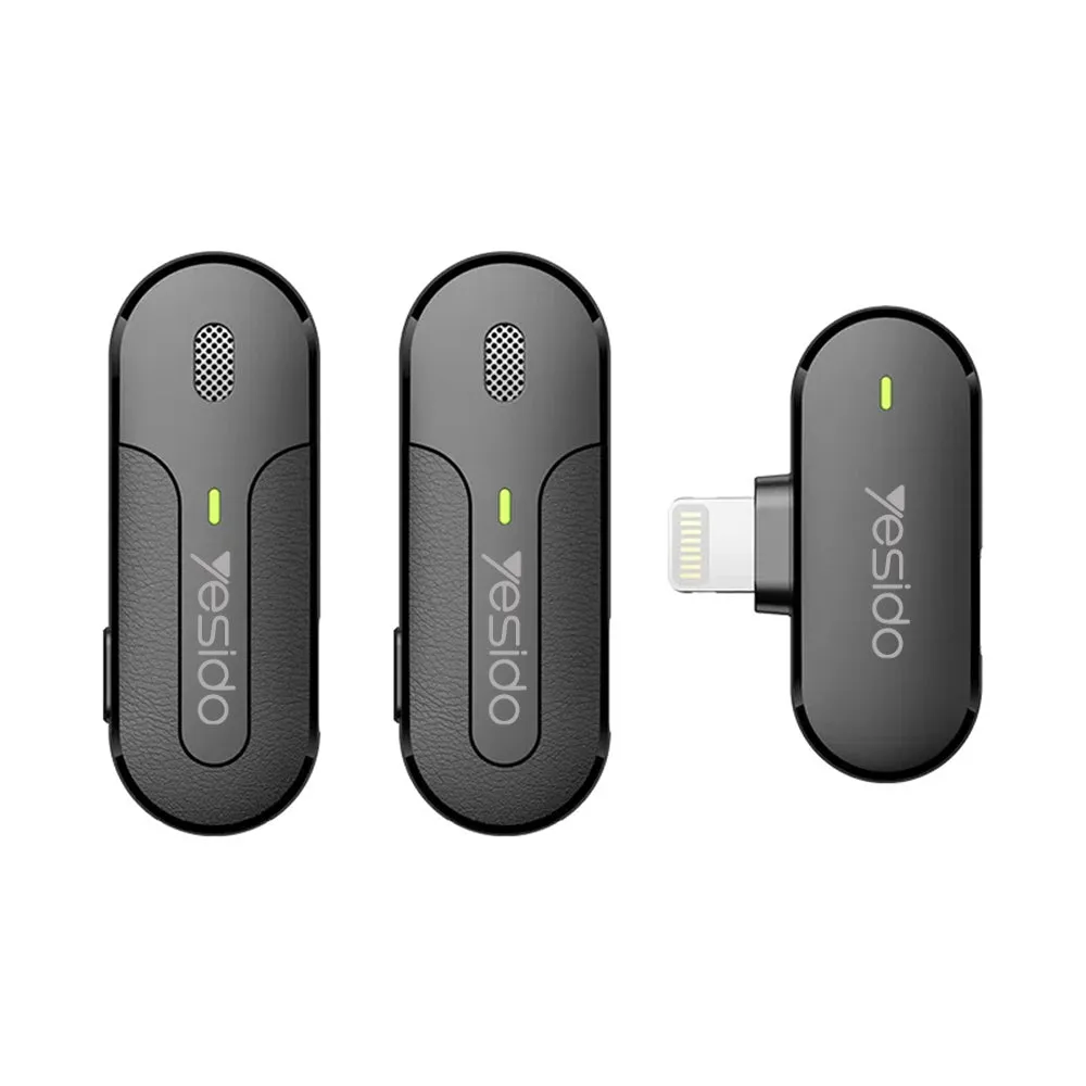 Lavalier Yesido KR16, Lightning, Set 2 pezzi, Nero - immagine 1