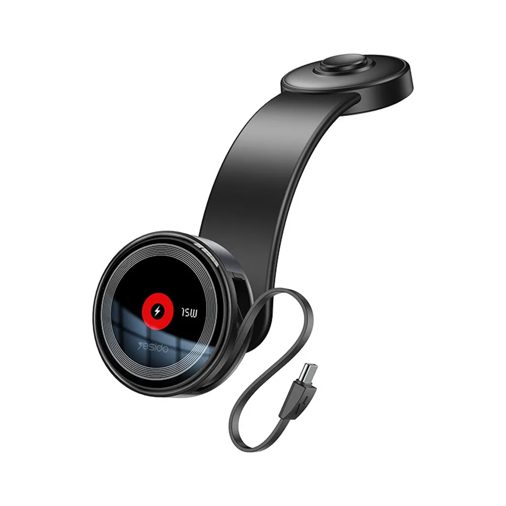 Caricabatterie Auto Wireless Yesido C314, 15W, 1.67A, Nero - immagine 1