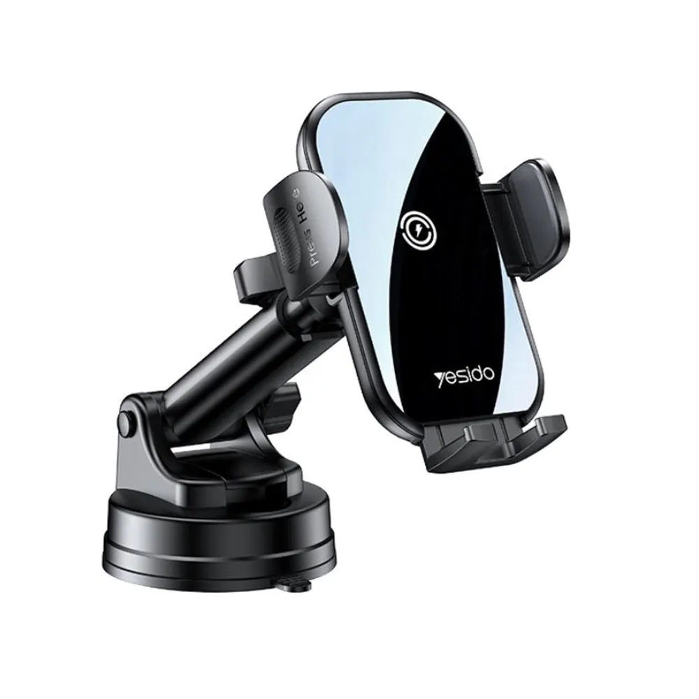 Caricabatterie Auto Wireless Yesido C197, 15W, 1.67A, Nero - immagine 1