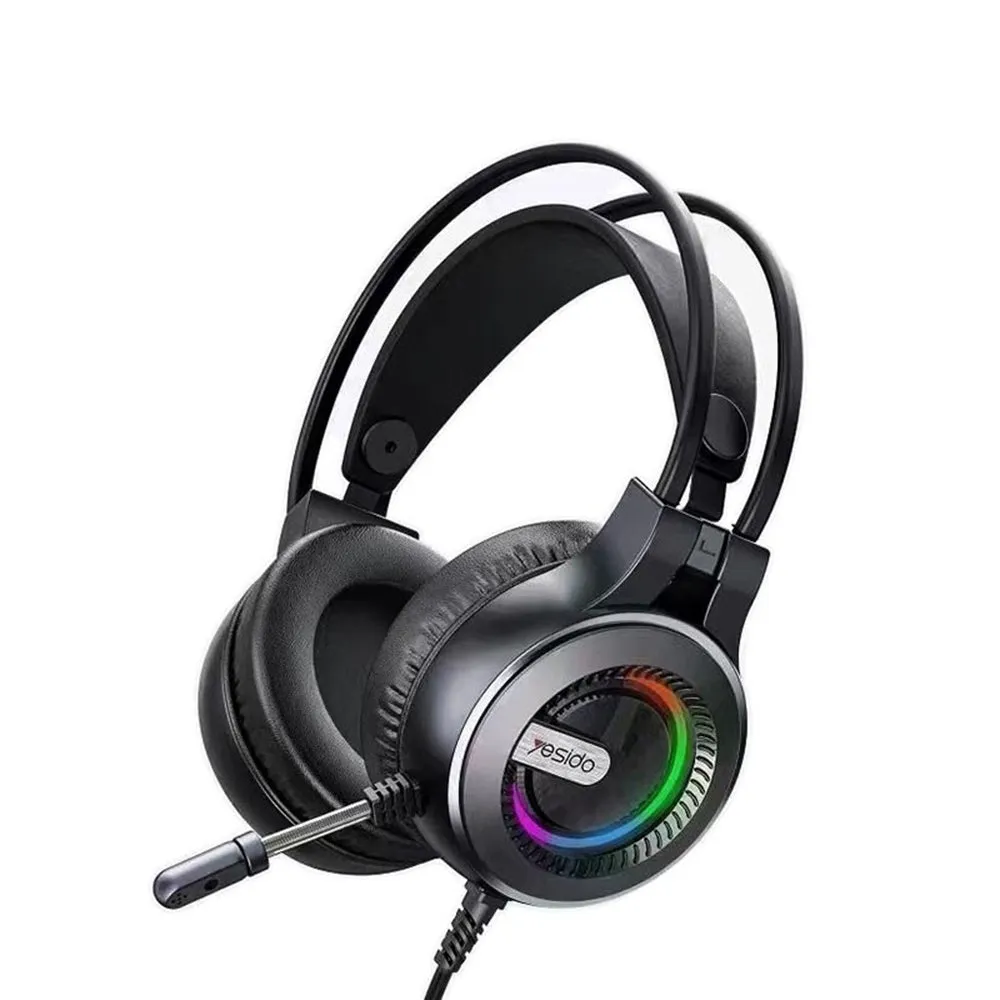 Cuffie Gaming 3.5mm Yesido EK02, RGB, 2.2m, Nere - immagine 1