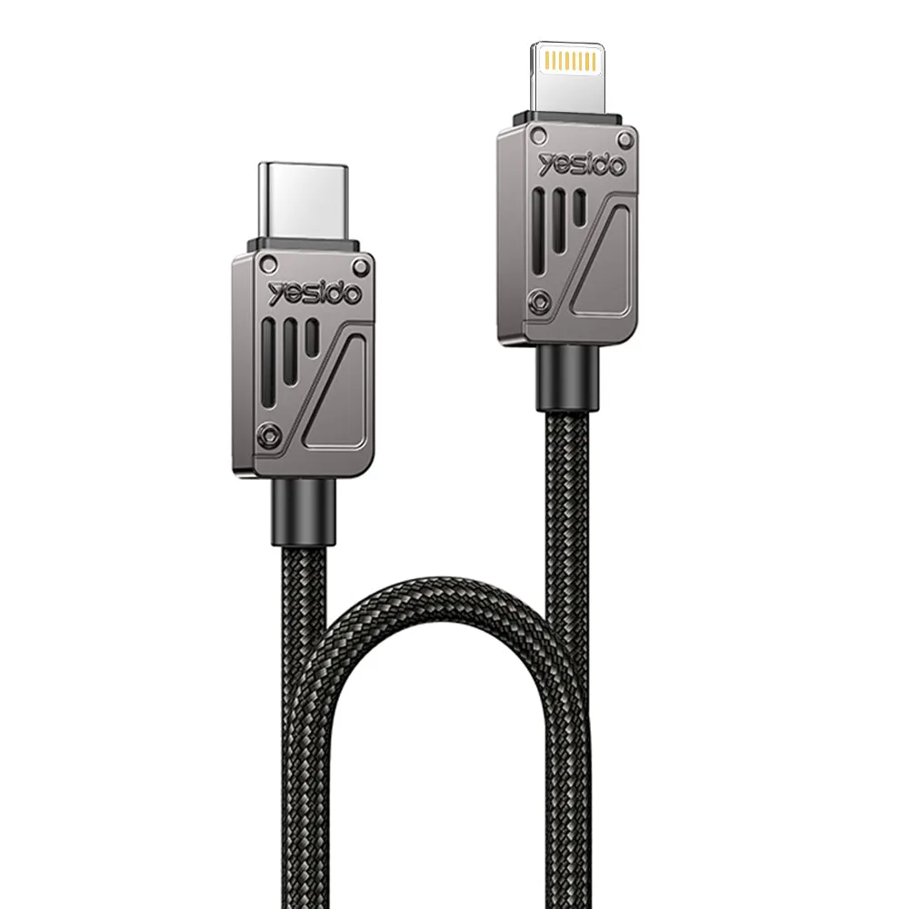 Cavo Dati e Ricarica USB-C - Lightning Yesido CA195, 27W, 1.2m, Nero - immagine 1