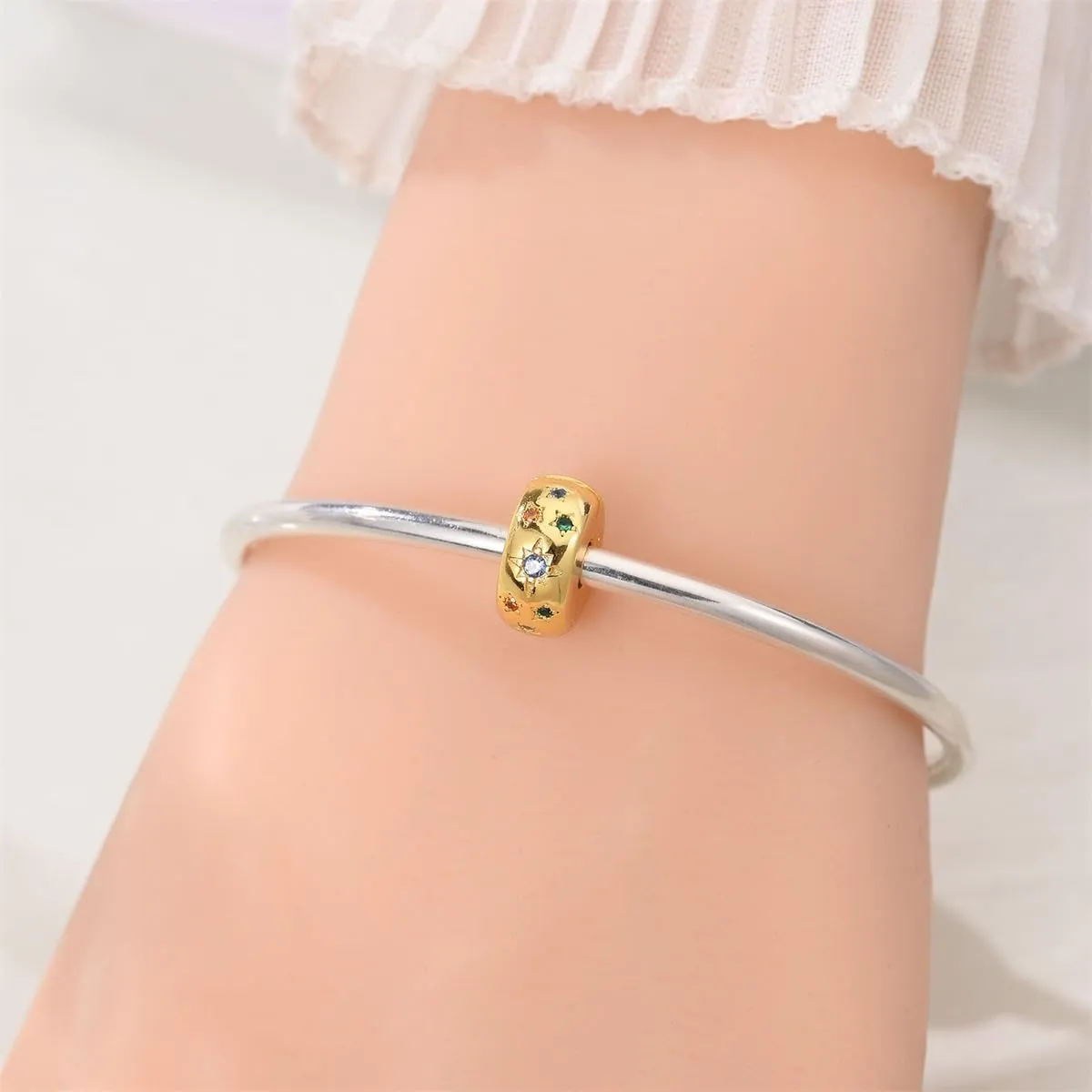 QIKAOLA Ciondolo Bead Charm Perline in argento sterling S925 per bracciali e collane europee per donne - immagine 2