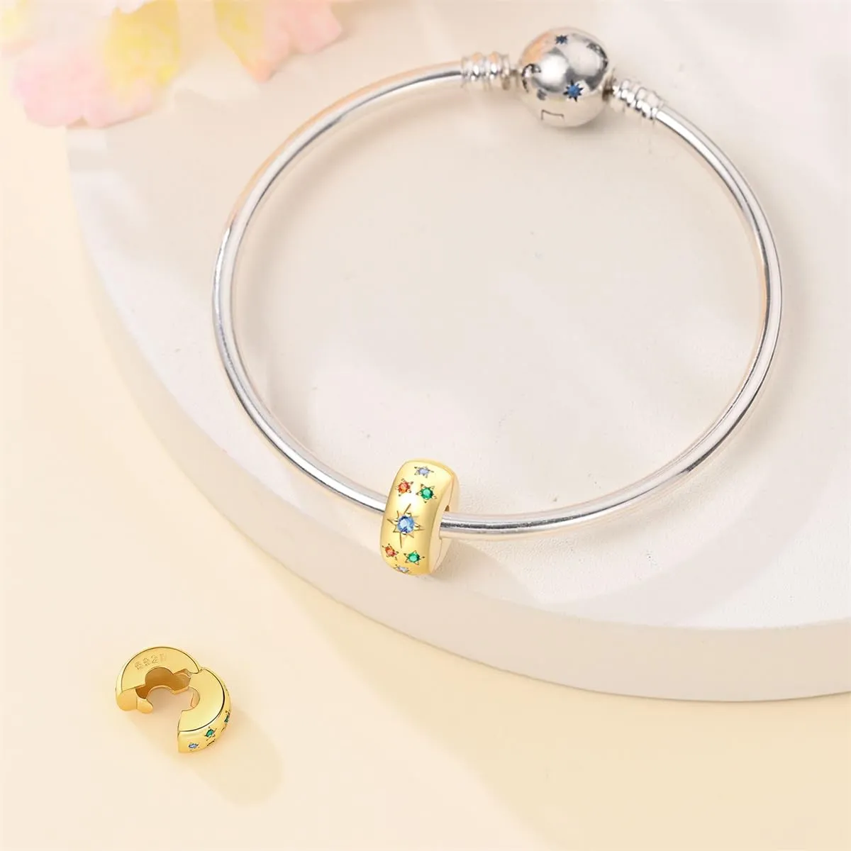 QIKAOLA Ciondolo Bead Charm Perline in argento sterling S925 per bracciali e collane europee per donne - immagine 4