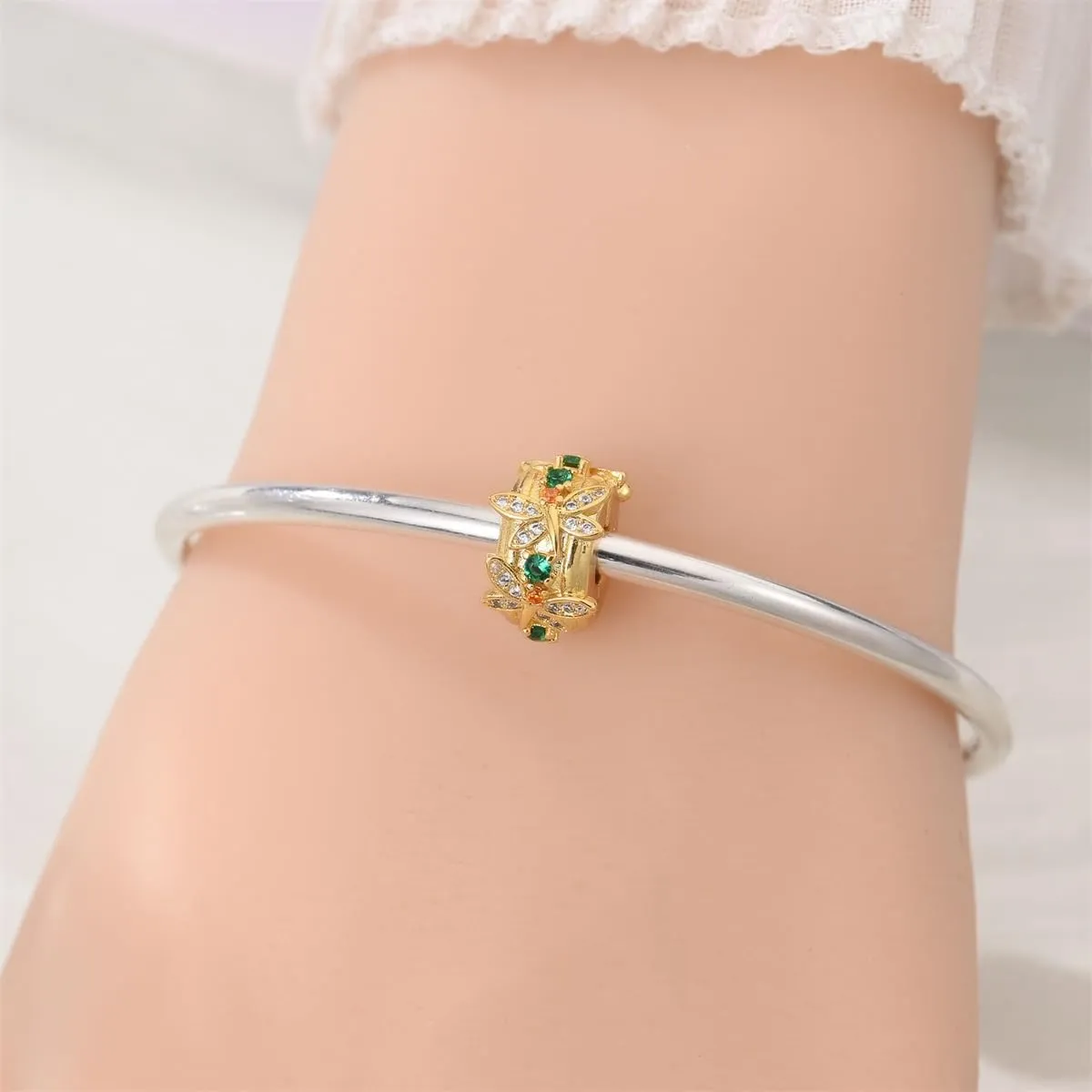 QIKAOLA Ciondolo Bead Charm Perline in argento sterling S925 per bracciali e collane europee per donne - immagine 2