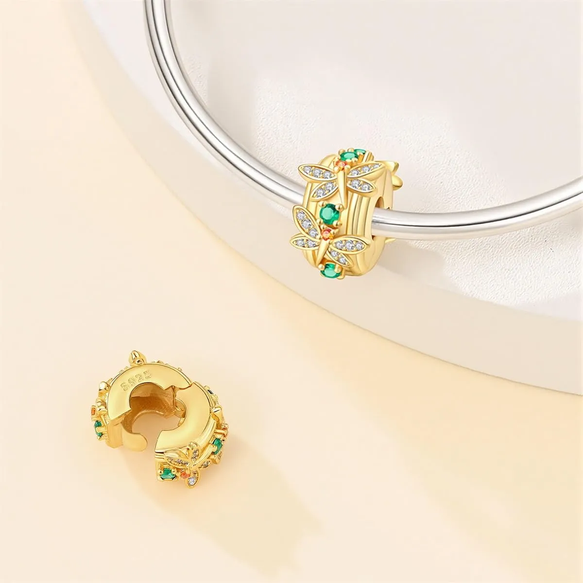 QIKAOLA Ciondolo Bead Charm Perline in argento sterling S925 per bracciali e collane europee per donne - immagine 3