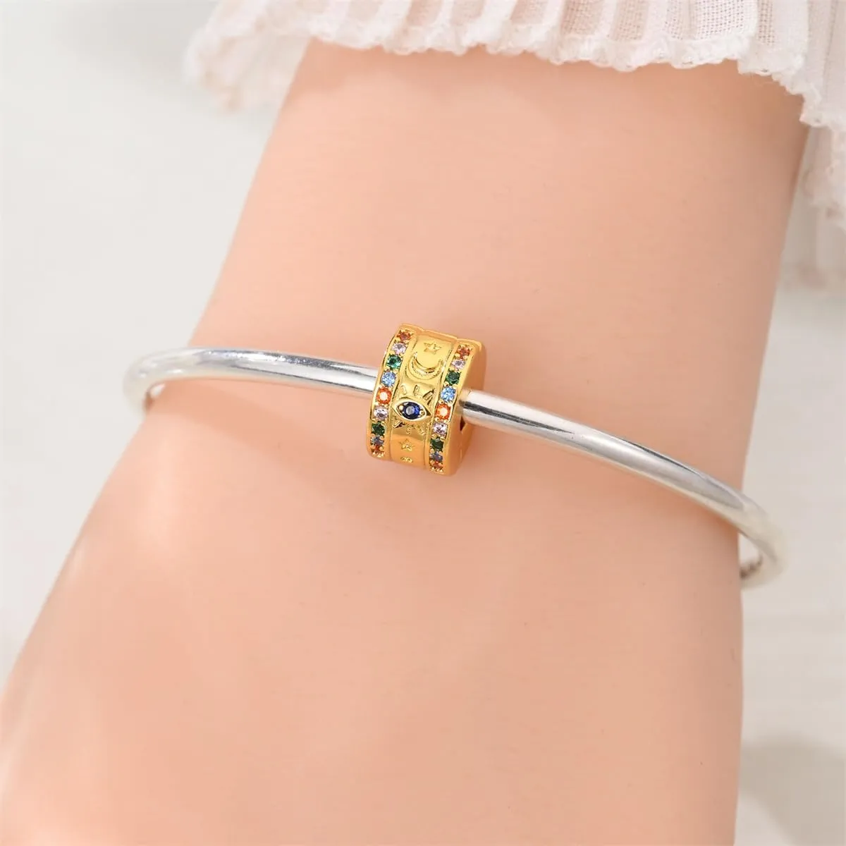QIKAOLA Ciondolo Bead Charm Perline in argento sterling S925 per bracciali e collane europee per donne - immagine 2