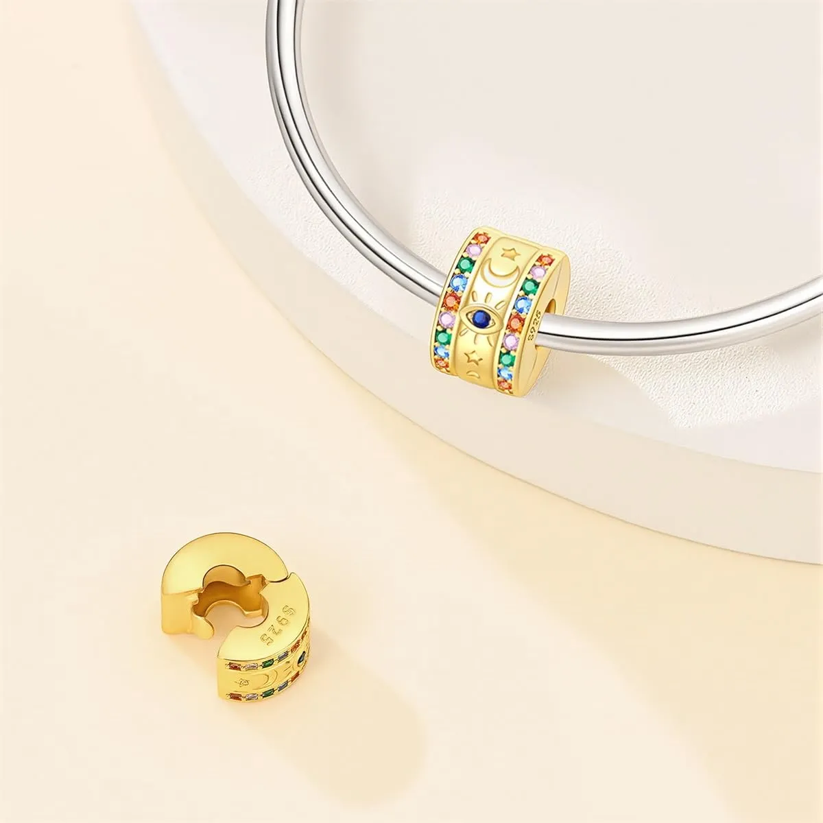 QIKAOLA Ciondolo Bead Charm Perline in argento sterling S925 per bracciali e collane europee per donne - immagine 3
