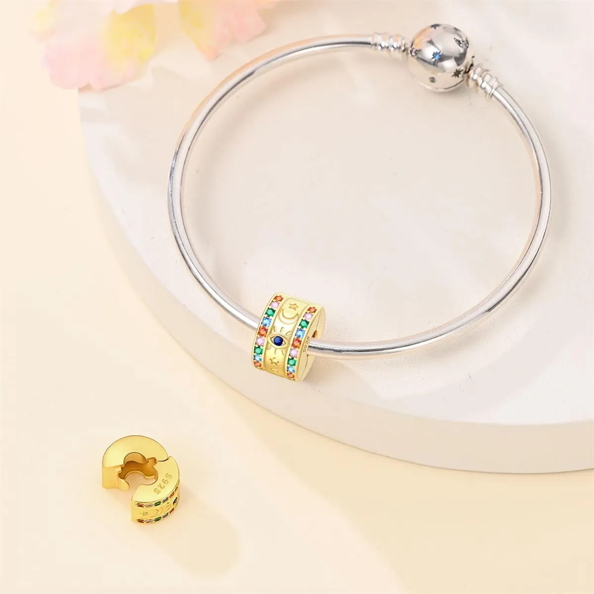 QIKAOLA Ciondolo Bead Charm Perline in argento sterling S925 per bracciali e collane europee per donne - immagine 4