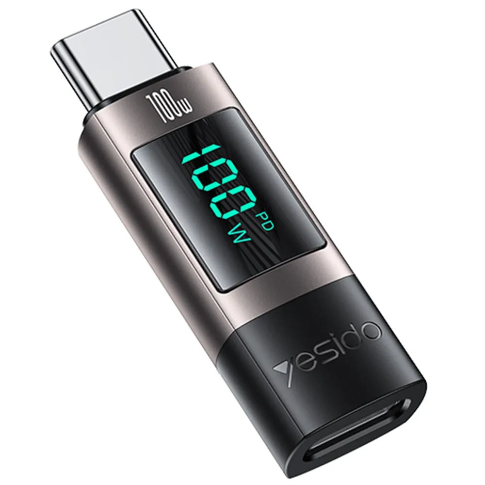 Adattatore Dati e Ricarica USB-C - USB-C Yesido GS24 Display, Grigio - immagine 1