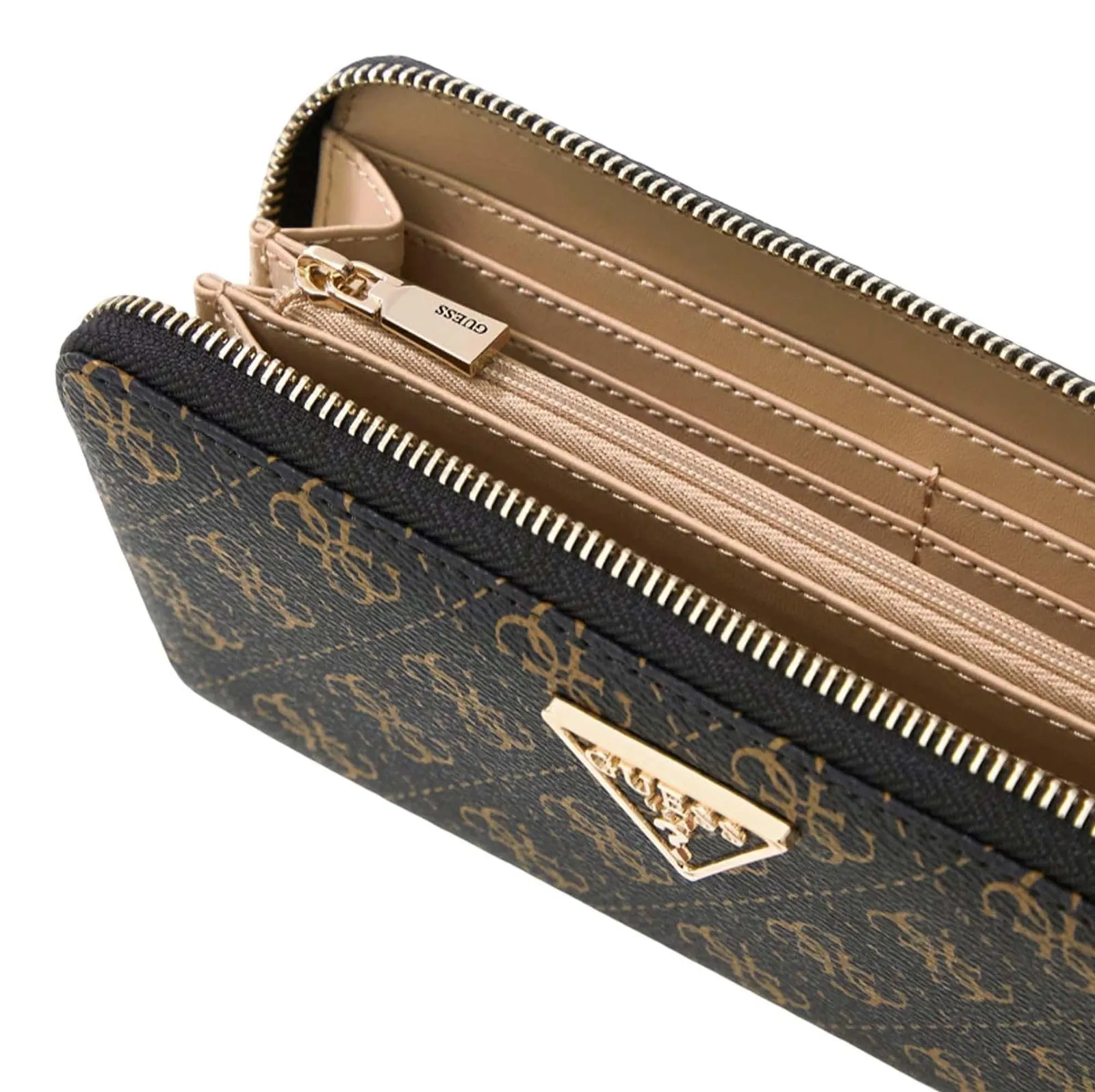 GUESS portafoglio Laurel II SLG Large Zip Around Wallet Brown Logo marrone scuro - immagine 2