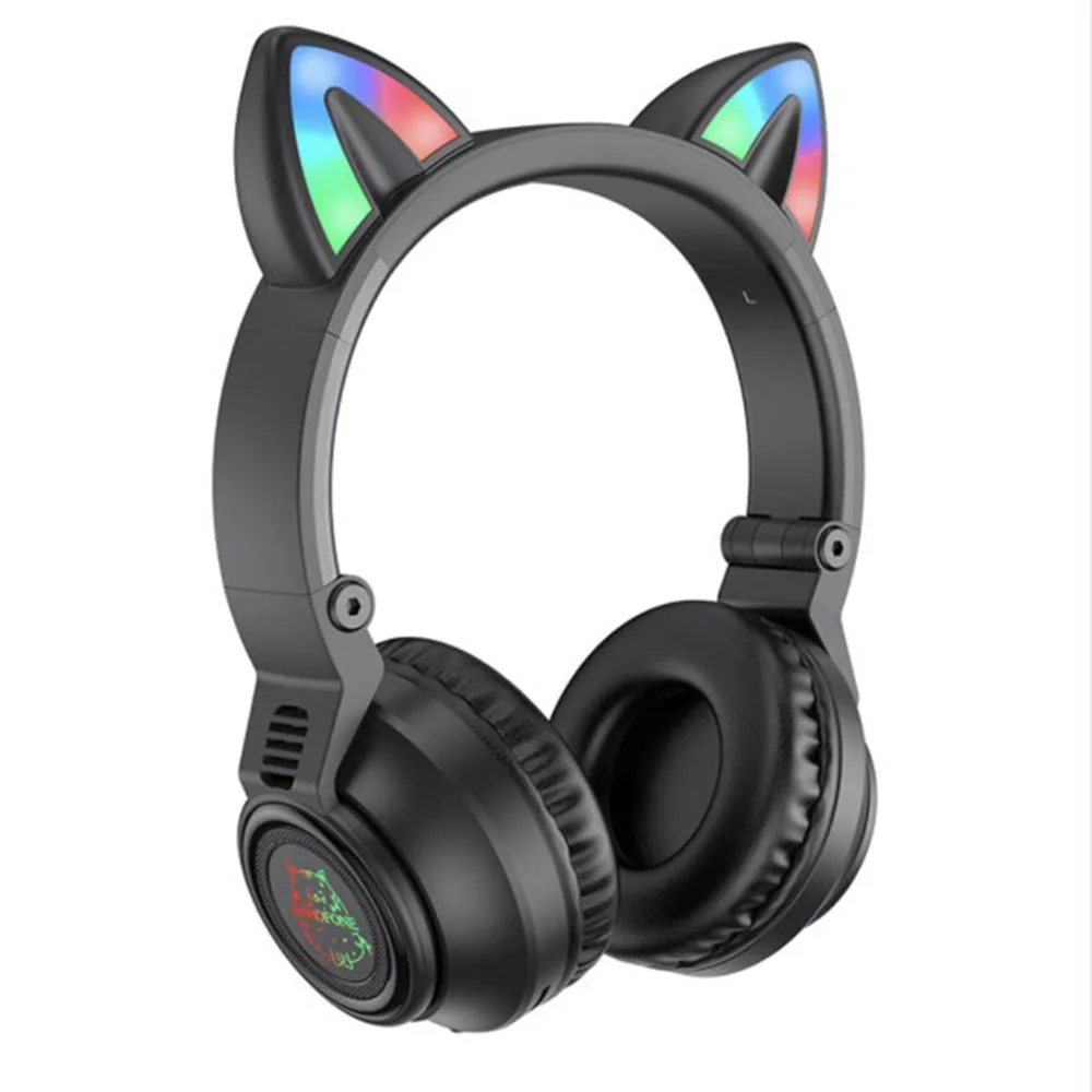 Auricolare Bluetooth Borofone BO18 Cat Ear, A2DP, Nero - immagine 1