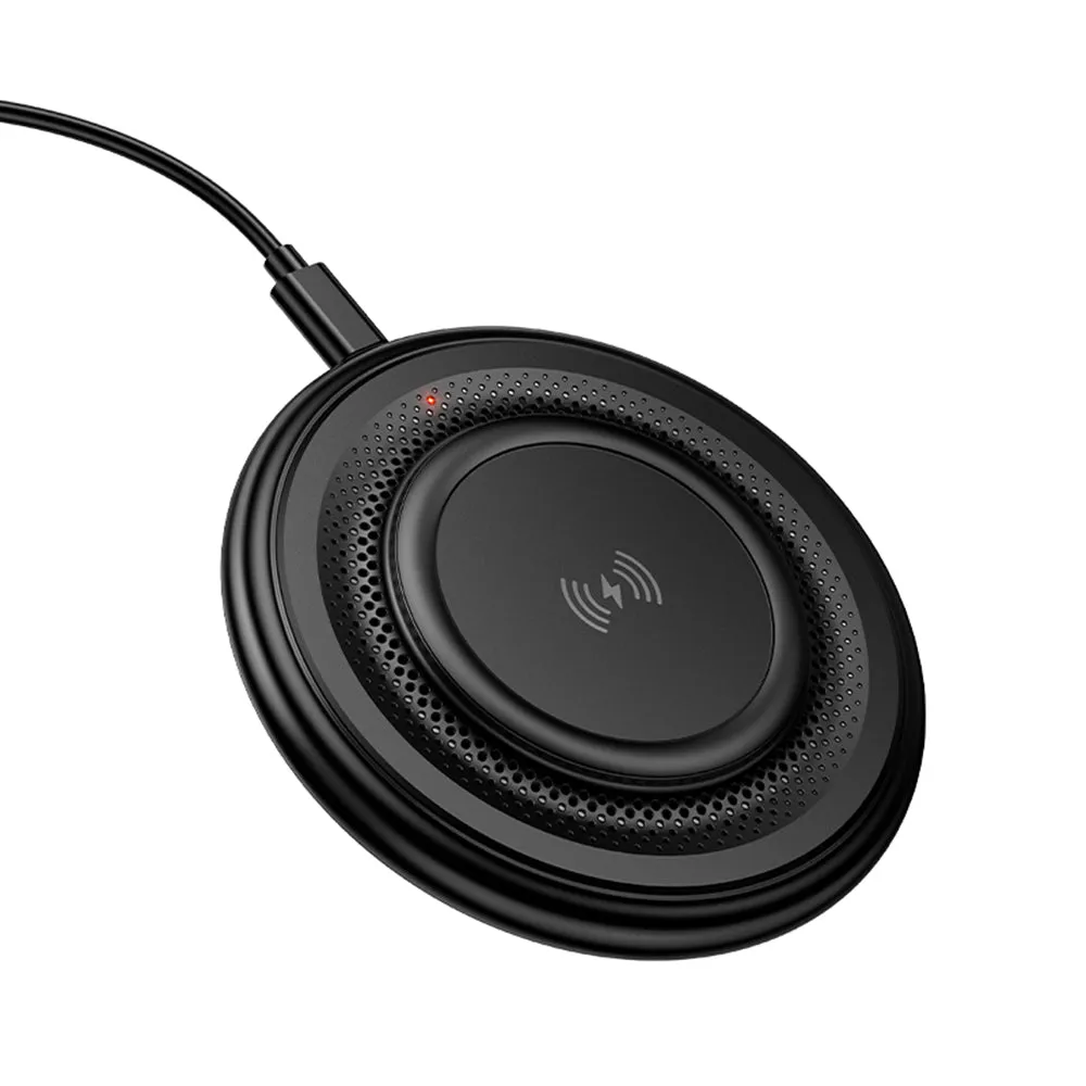 Caricabatterie Wireless Borofone BQ40 Crown, 15W, 1.67A, Nero - immagine 1