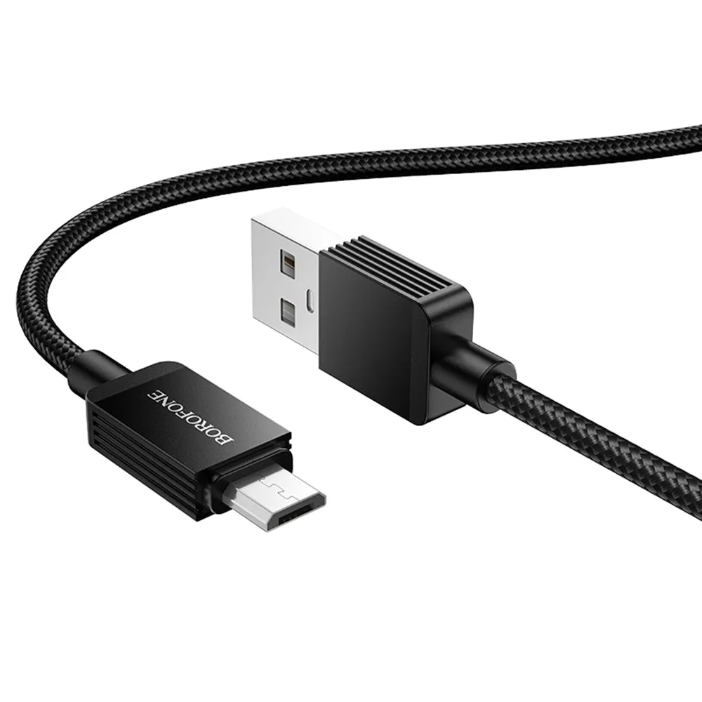 Cavo Dati e Ricarica USB-A - microUSB Borofone BX120 Placer, 18W, 1m, Nero - immagine 1