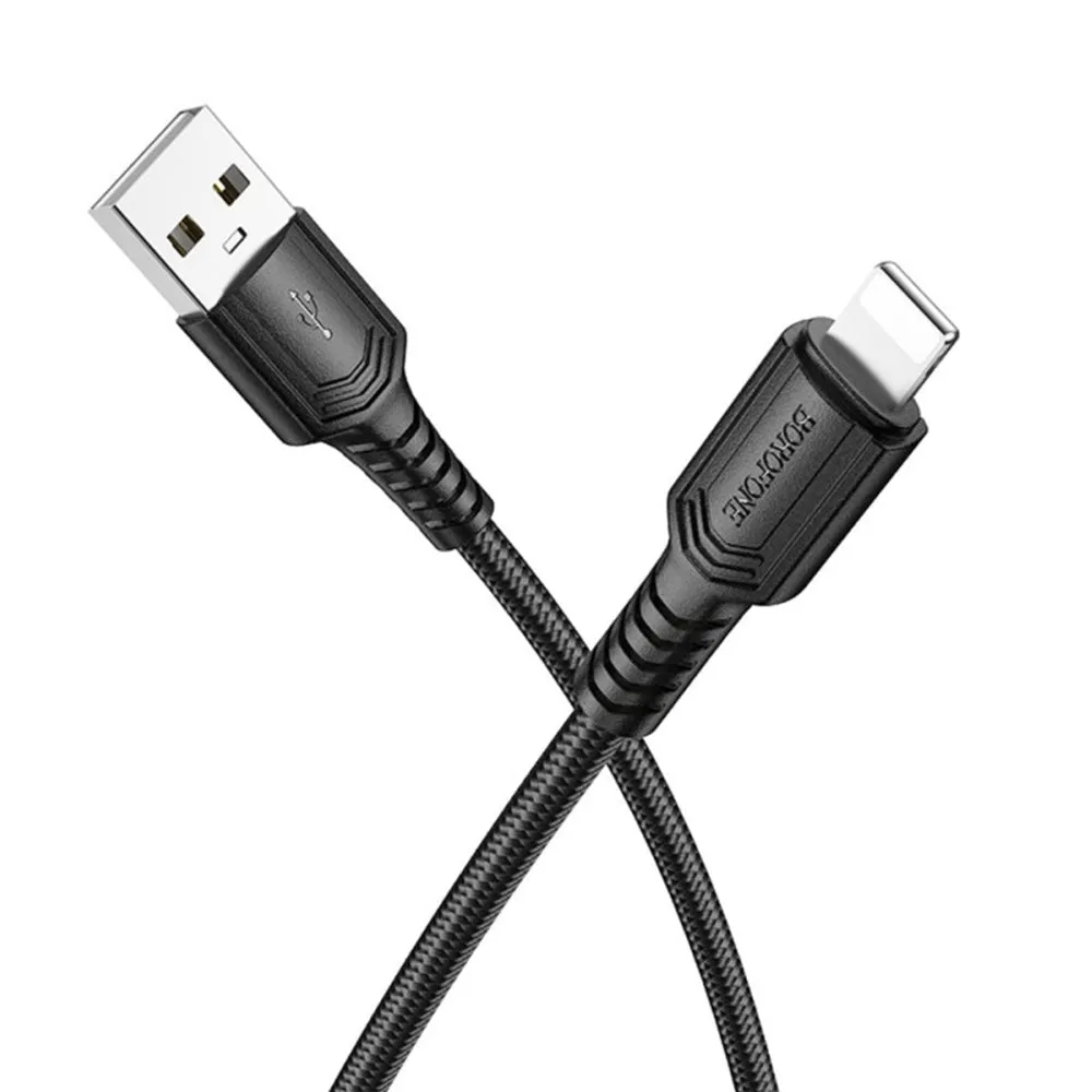 Cavo Dati e Ricarica USB-A - Lightning Borofone BX116 Certain, 18W, 1m, Nero - immagine 1