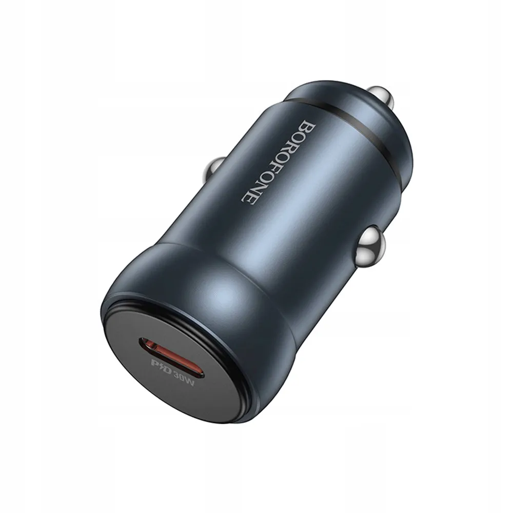 Caricabatterie Auto Borofone BZ32 Fresh, 30W, 3A, 1 x USB-C, Grigio - immagine 1