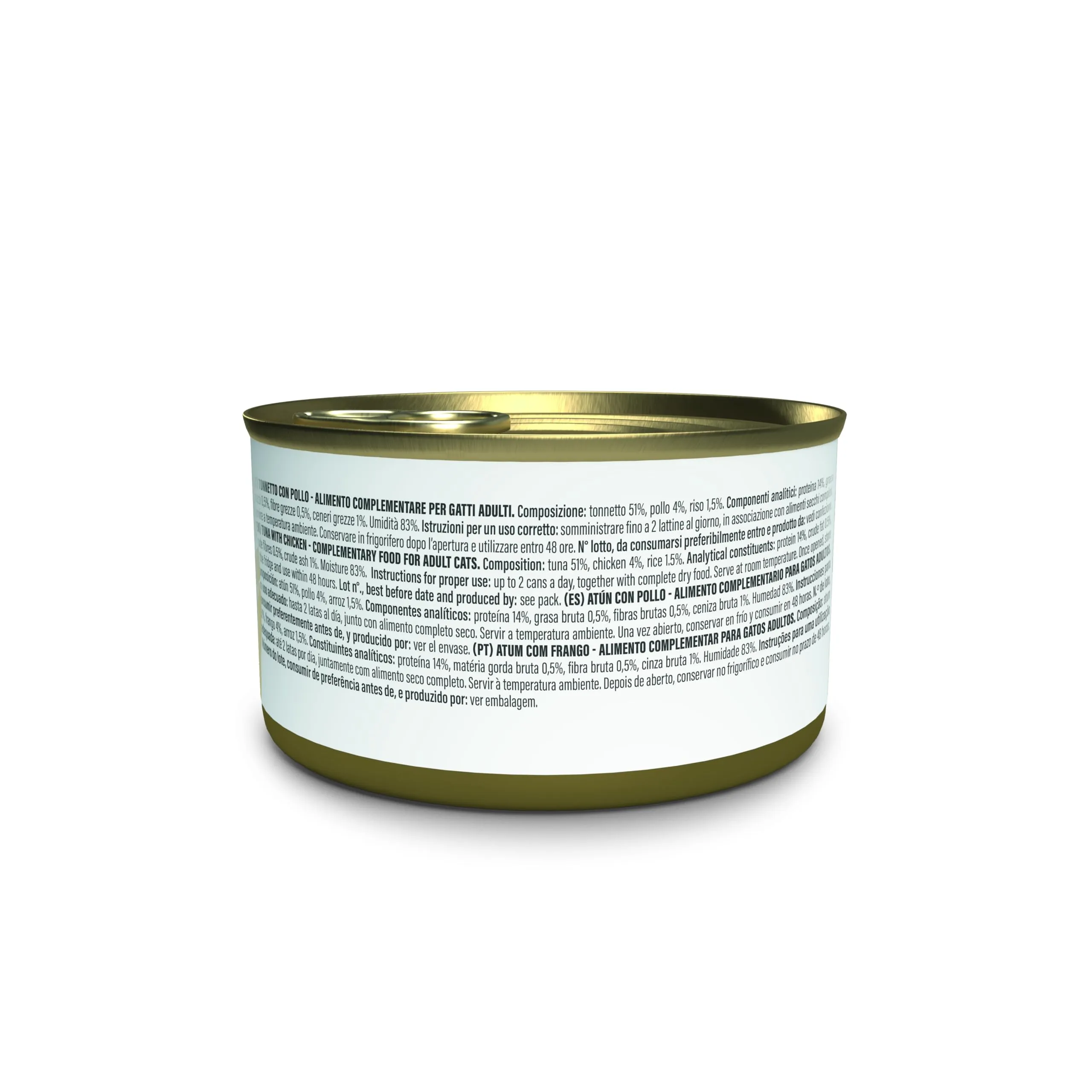 Schesir, Tonnetto con Pollo in Brodo, Alimento Umido Completo per Gatti, in Lattina, Ingredienti 100% Naturali, Cruelty Free, 12 x 70g - immagine 3