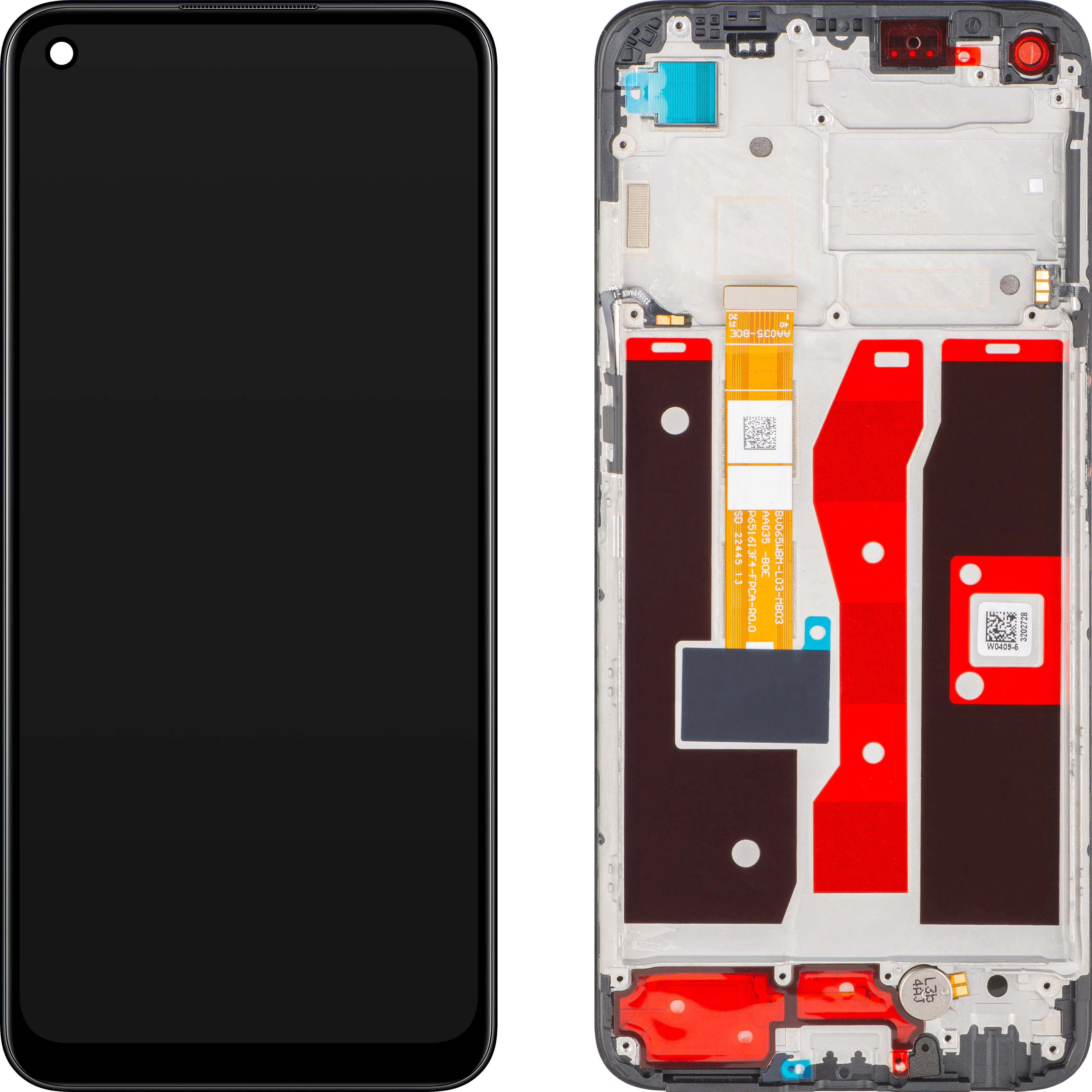 Display con Touchscreen Oppo A54, con Cornice, Nero (Crystal Black), Service Pack 4907222 - immagine 1