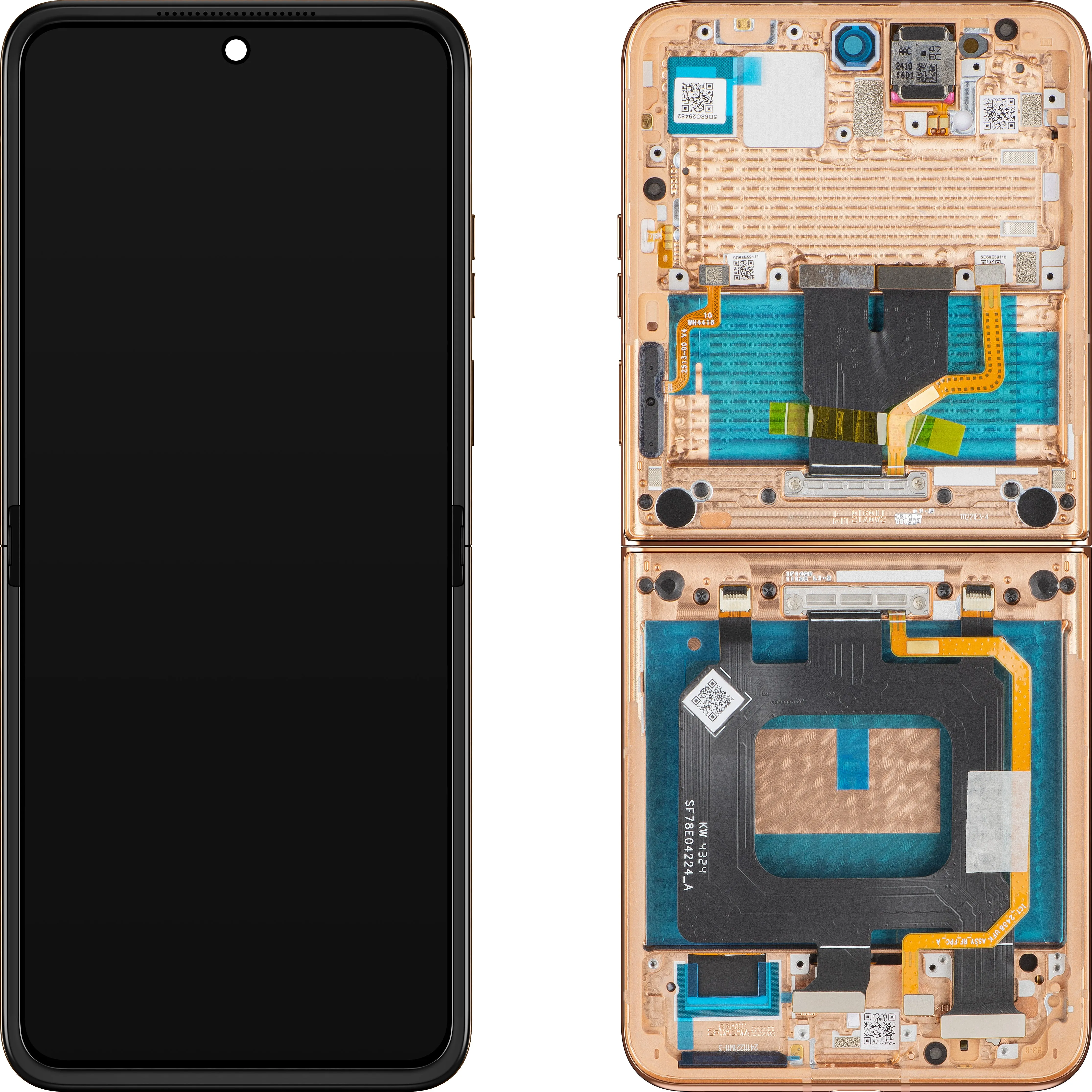 Display con Touchscreen Motorola Razr+ 2025 / Razr+ 2024 / Razr 50 Ultra, con Cornice, Sub Inner, Marrone (Mocha Mousse), Service Pack 5D68C29482 - immagine 1