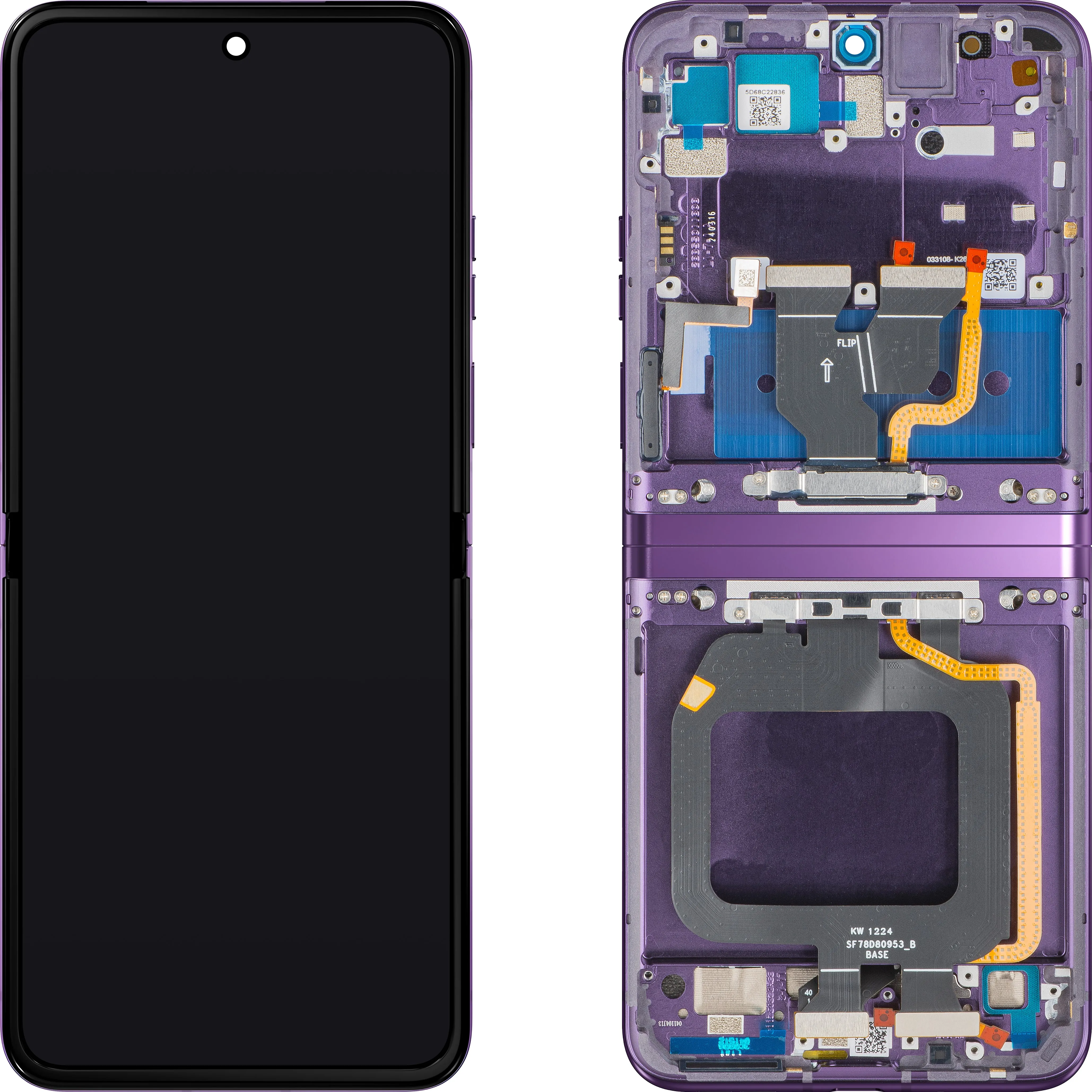 Display con Touchscreen Motorola Razr 40, con Cornice, Sub Inner, Viola (Grape Compote), Service Pack 5D68C22836 - immagine 1