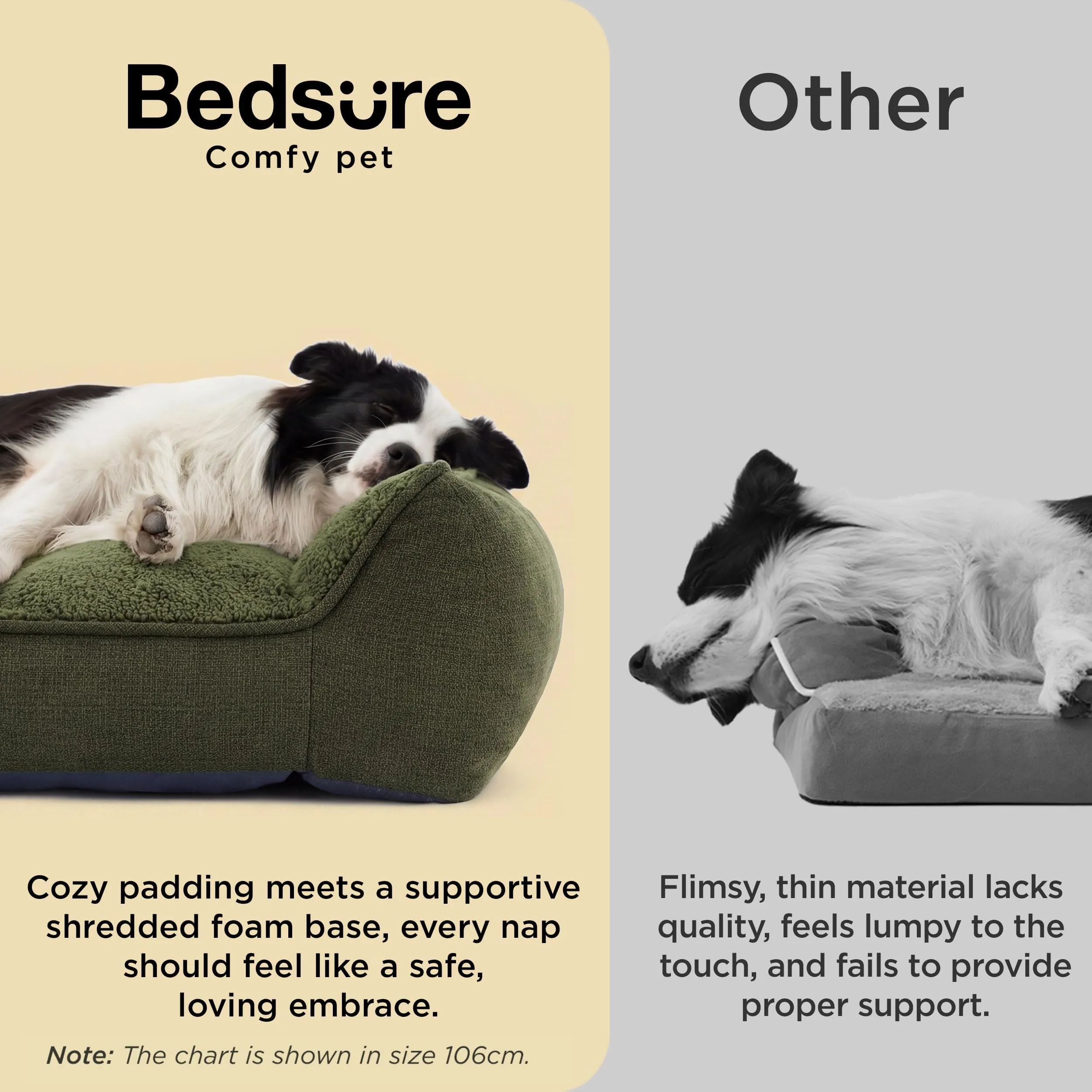 Bedsure SupportMax™ Extra Spesso Cuccia Cani XXL Grande 122x89cm - immagine 3