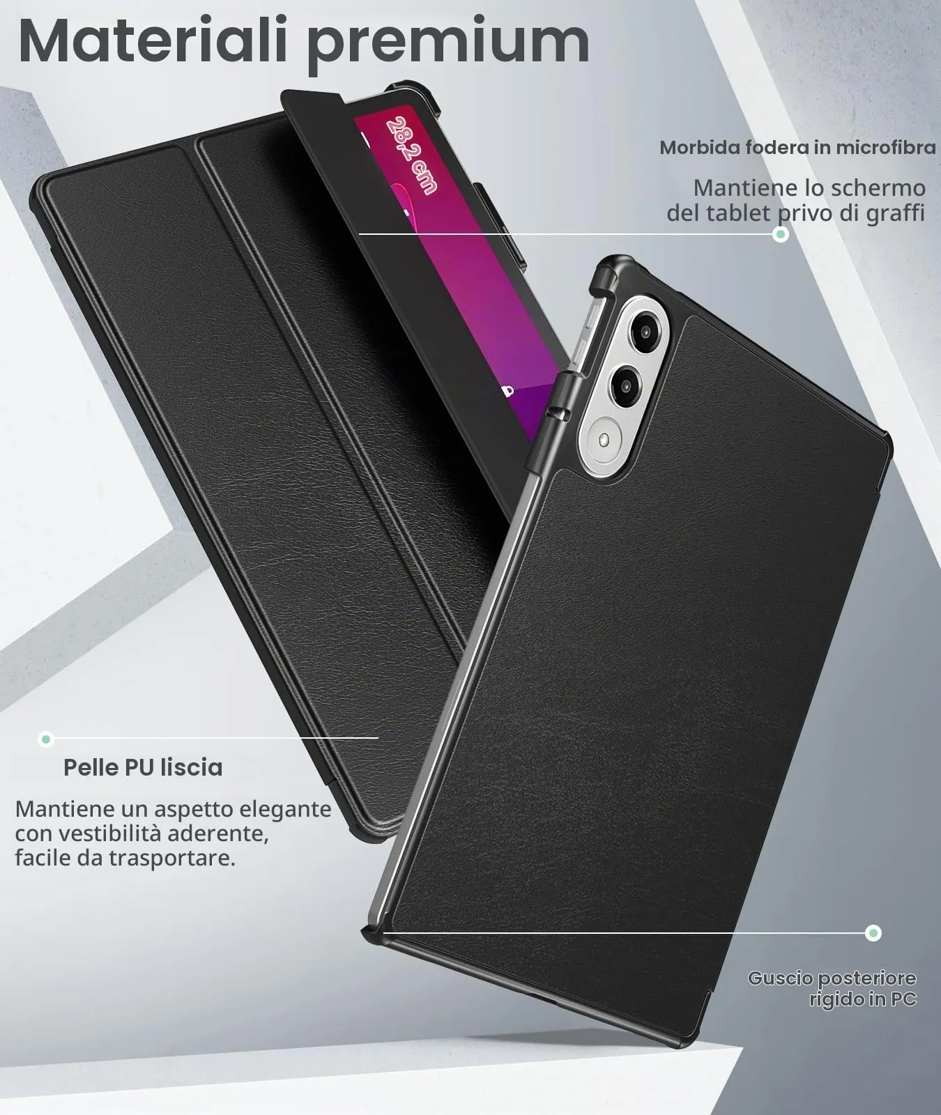 MoKo Cover compatibile con Lenovo Yoga Tab 11,1 2025, Casco Nero - immagine 3