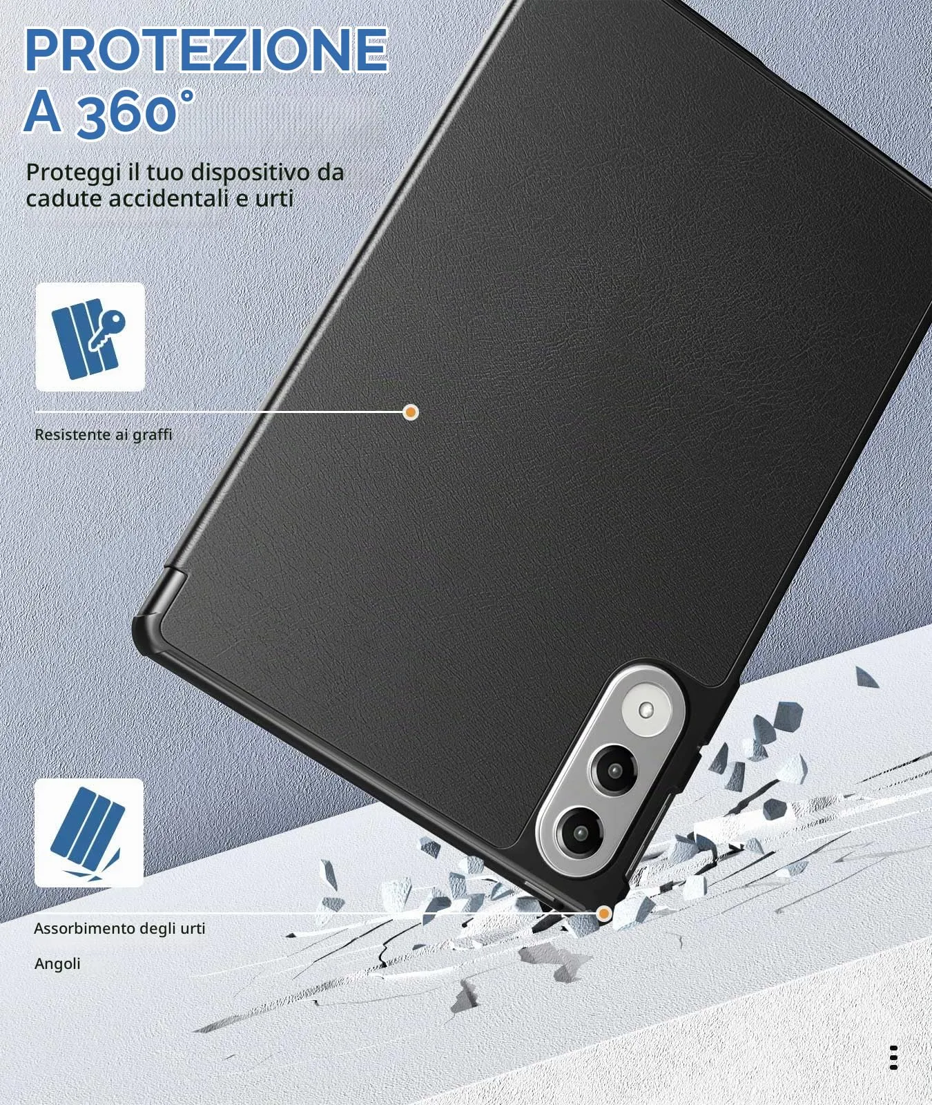 MoKo Cover compatibile con Lenovo Yoga Tab 11,1 2025, Casco Nero - immagine 5