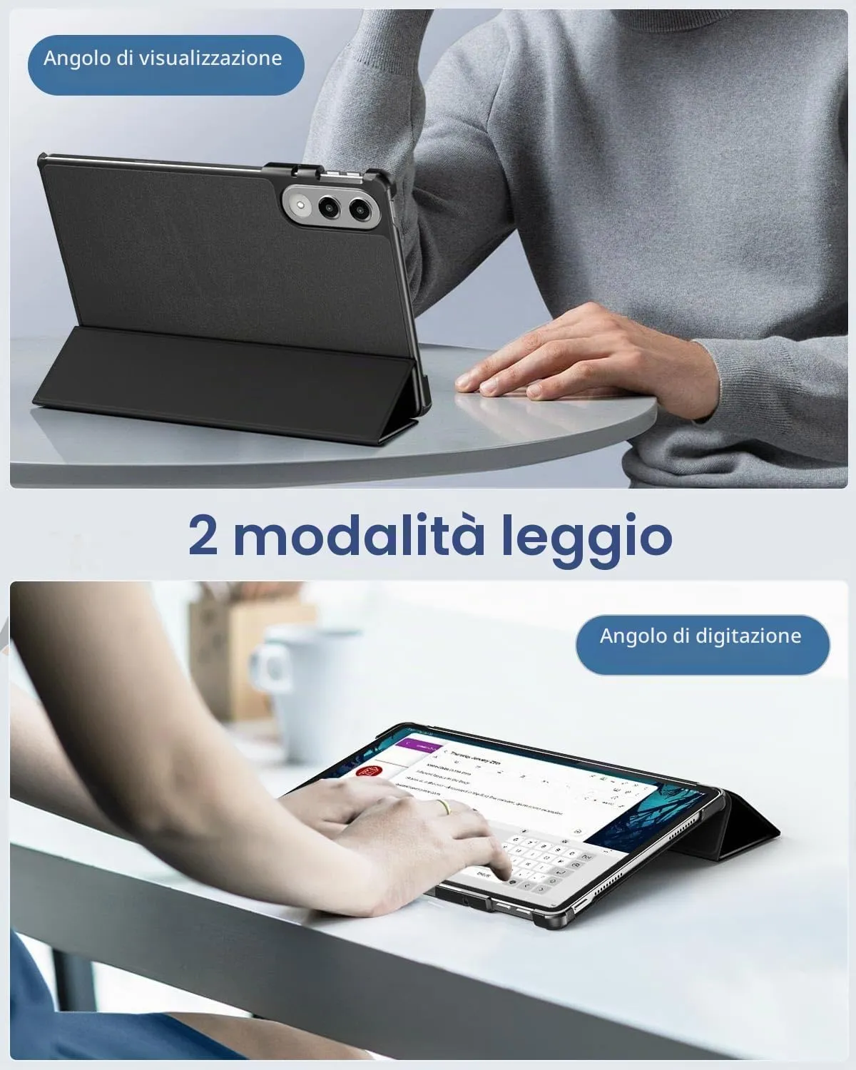 MoKo Cover compatibile con Lenovo Yoga Tab 11,1 2025, Casco Nero - immagine 6