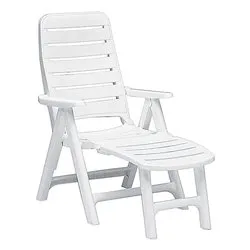 Sedia sdraio con poggiapiedi PREMIERE Bianco S67708 - immagine 1