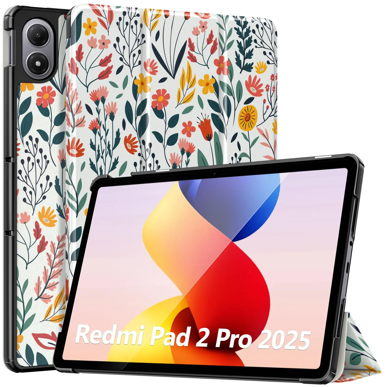 TiMOVO Cover per Xiaomi Redmi Pad 2 Pro / POCO Pad M1 12,1" 2025, Fiori - immagine 1